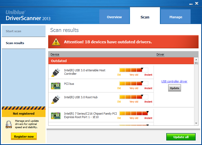 Uniblue Driver Scanner - Free Driver Scan - Trial