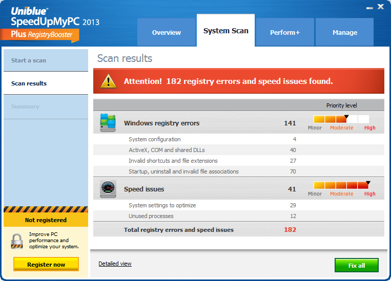 Uniblue Speed Up My PC - Free PC Performance Scan – Trial