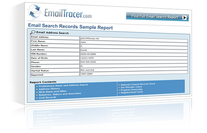 Email Address Search - Reverse Email Search - EmailTracer - $14.95